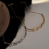 Irregular Wave Line Glossy Silver Necklace Clavicle Chain