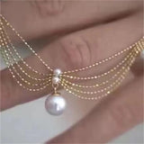 Palace Wind Wave pearl Fishtail Necklace Female Lace Collar Chain Pearl