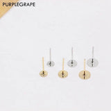 18K Copper Plated Flat Head Earrings DIY Hand Material Base Parts 20