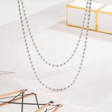 925 Sterling Silver 2.3MM Bead Chain Link Necklace
