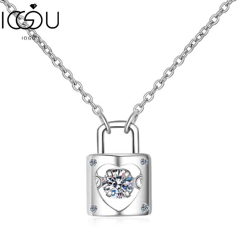 925 Silver 0.3ct Moissanite Necklace Dancing Pendant Thanksgiving Gift