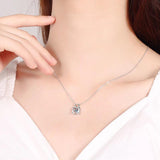 925 Silver 0.3ct Moissanite Necklace Dancing Pendant Thanksgiving Gift
