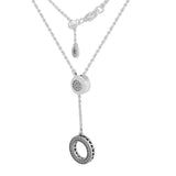 Crystal CZ Round Chain Pendant Women Choker Necklace 925 Sterling Silver