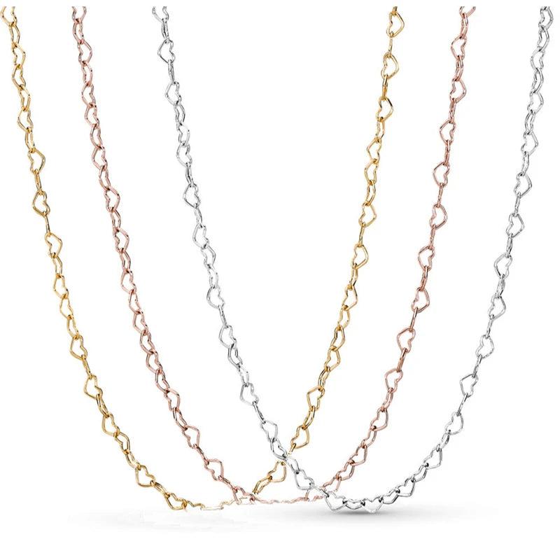 925 Silver Joined Hearts Choker Necklace for Women