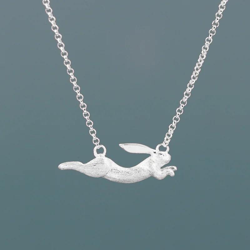 Flying Rabbit 925 Silver Chain Choker Necklace For Women