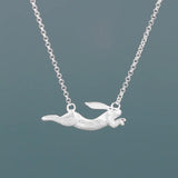Flying Rabbit 925 Silver Chain Choker Necklace For Women