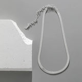 S925 Silver Flat Snake Chain Necklace Stackable Neck Jewelry