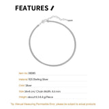 S925 Silver Flat Snake Chain Necklace Stackable Neck Jewelry