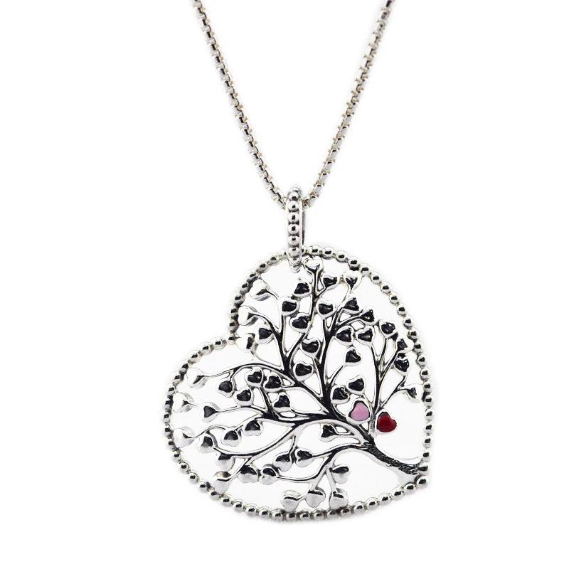 Tree of Love Bead Necklace with Silver Chain - Women Jewelry
