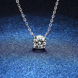 925 Silver 4 Rong Moissantie Necklace Platinum Plated