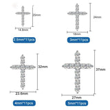 5mm 5.5ct D Moissanite Cross Pendant Necklace 925 Silver 18k Plated