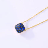 925 Silver Necklace Red Crystal Zircon Honeycomb Pendant Jewelry