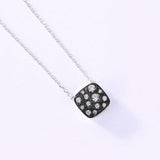 925 Silver Necklace Red Crystal Zircon Honeycomb Pendant Jewelry