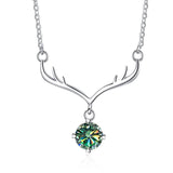 S925 Silver Moissanite Diamond Deer Pendant Necklace