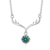 S925 Silver Moissanite Diamond Deer Pendant Necklace