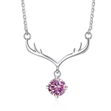 S925 Silver Moissanite Diamond Deer Pendant Necklace
