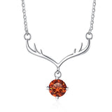S925 Silver Moissanite Diamond Deer Pendant Necklace