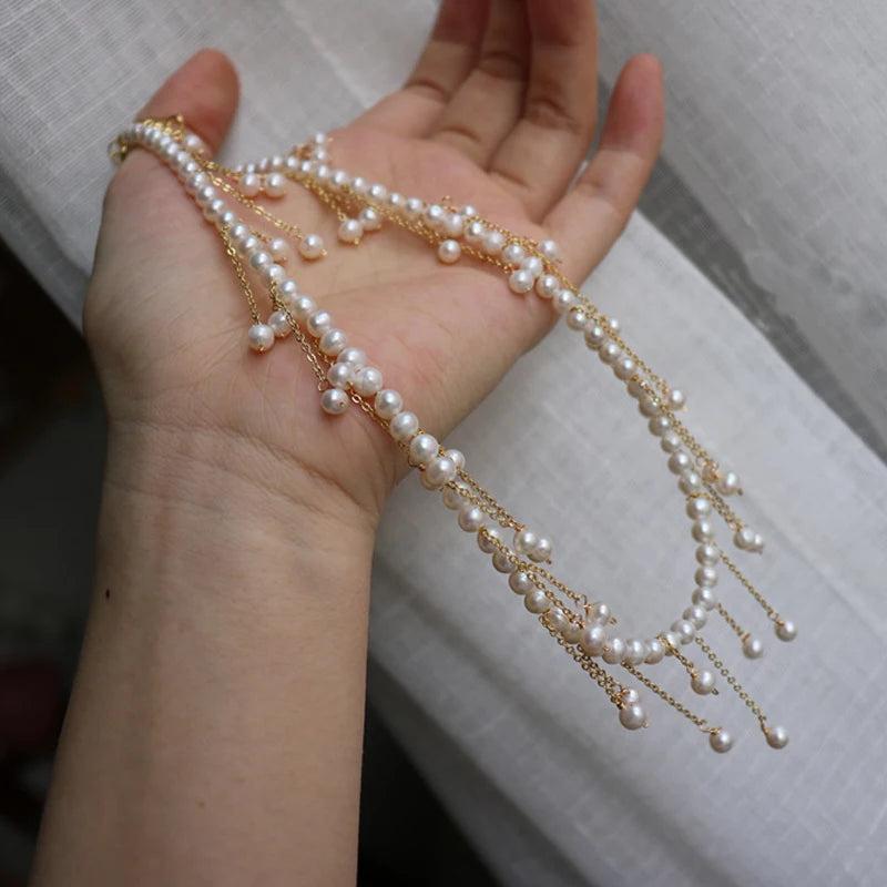 Baroque Gypsophila Pearl Necklace Jewelry Collar For Women Wedding Choker