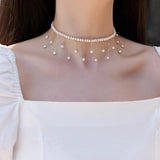 Baroque Gypsophila Pearl Necklace Jewelry Collar For Women Wedding Choker