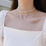 Baroque Gypsophila Pearl Necklace Jewelry Collar For Women Wedding Choker