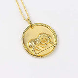 Pure 925 Sterling Silver 12 Constellations Pendant Necklace 18K Plated
