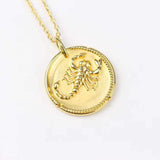 Pure 925 Sterling Silver 12 Constellations Pendant Necklace 18K Plated