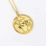 Pure 925 Sterling Silver 12 Constellations Pendant Necklace 18K Plated
