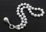 Freshwater Pearl Gray 11-12mm Shell Drop Necklace 18 Inch