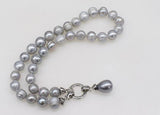 Freshwater Pearl Gray 11-12mm Shell Drop Necklace 18 Inch
