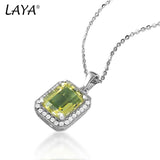 925 Silver Square Lemon Quartz Pendant Necklace Wedding Jewelry