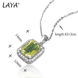 925 Silver Square Lemon Quartz Pendant Necklace Wedding Jewelry