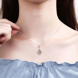 0.5CT 5MM Flash Moissanite Necklace S925 Silver Fine Jewelry