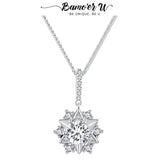 1.0CT VVS1 Moissanite Moon Hexagram Necklace S925 Silver