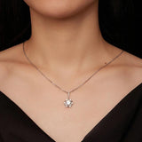 1.0CT VVS1 Moissanite Moon Hexagram Necklace S925 Silver