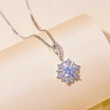 1.0CT VVS1 Moissanite Moon Hexagram Necklace S925 Silver