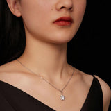 1.0CT VVS1 Moissanite Moon Hexagram Necklace S925 Silver