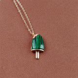 Summer Shell Ice Cream Pendant Necklace Titanium Steel Clavicle Chain