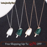 Summer Shell Ice Cream Pendant Necklace Titanium Steel Clavicle Chain