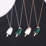 Summer Shell Ice Cream Pendant Necklace Titanium Steel Clavicle Chain
