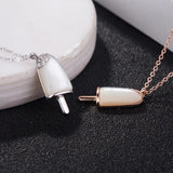 Summer Shell Ice Cream Pendant Necklace Titanium Steel Clavicle Chain