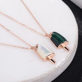Summer Shell Ice Cream Pendant Necklace Titanium Steel Clavicle Chain