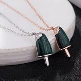 Summer Shell Ice Cream Pendant Necklace Titanium Steel Clavicle Chain
