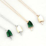 Summer Shell Ice Cream Pendant Necklace Titanium Steel Clavicle Chain