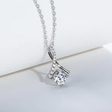 AnuJewel 1ct D Moissanite Diamond Teardrop Pendant Necklace 925 Sterling Silver