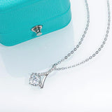 AnuJewel 1ct D Moissanite Diamond Teardrop Pendant Necklace 925 Sterling Silver