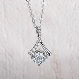 AnuJewel 1ct D Moissanite Diamond Teardrop Pendant Necklace 925 Sterling Silver
