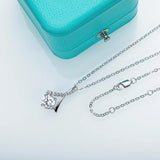 AnuJewel 1ct D Moissanite Diamond Teardrop Pendant Necklace 925 Sterling Silver
