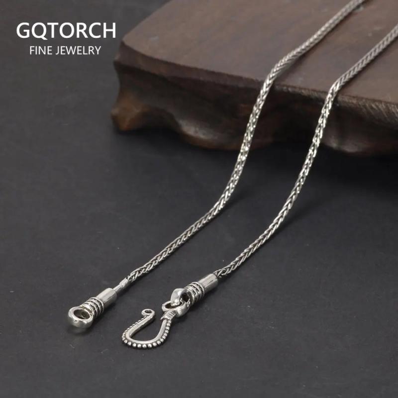 925 Sterling Silver Vintage Braided Sweater Chain Twist-off Detachable