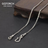 925 Sterling Silver Vintage Braided Sweater Chain Twist-off Detachable