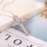 925 Silver Jesus Cross Pendant Necklace